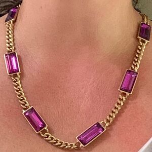 Faux gold and amethyst necklace